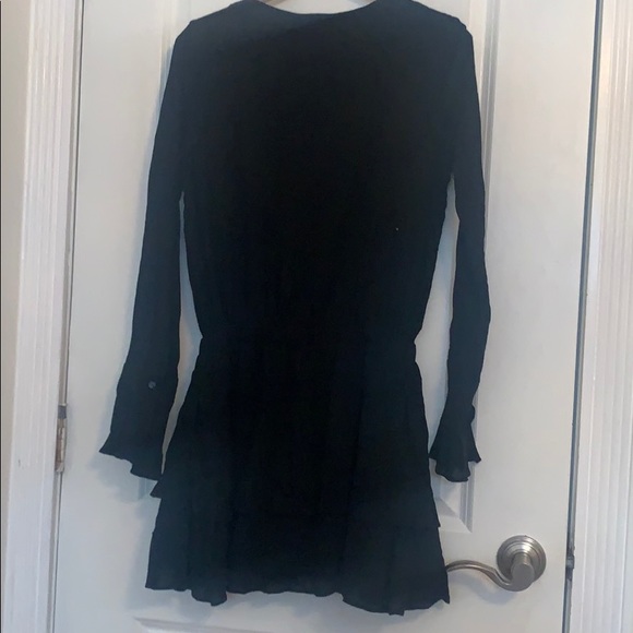Long Sleeve Lace-Up Dress in Black - Picture 4 of 4